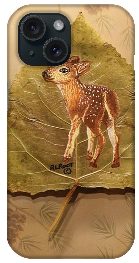 Deer iPhone Case featuring the painting Pretty Baby Deer by Ralph Root