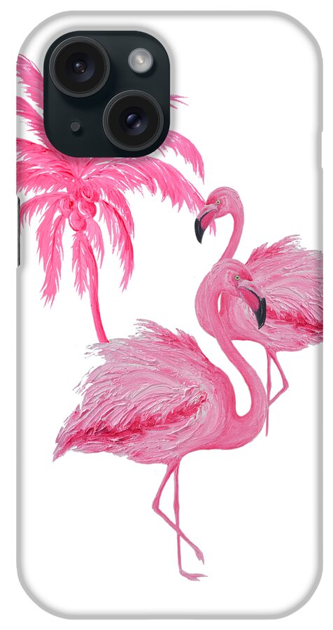 Flamingo iPhone Case featuring the painting Pretty Flamingos by Jan Matson