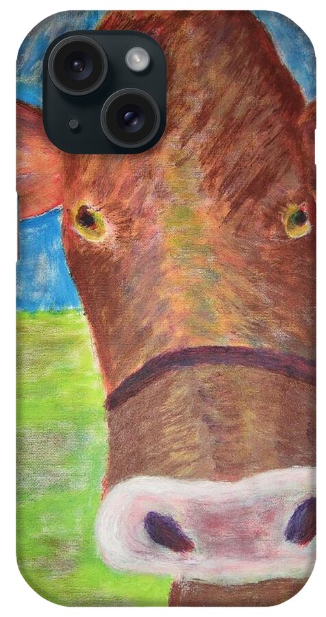 Cow iPhone Case featuring the painting Pretty Hazel by John Scates