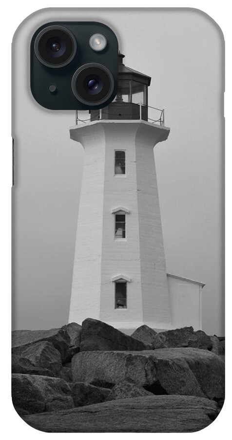 Lighthouse iPhone Case featuring the photograph Pride of Nova Scotia B n W by Richard Andrews