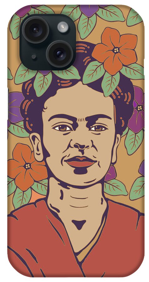 Frida Kahlo iPhone Case featuring the digital art Print by Linda Ruiz-Lozito