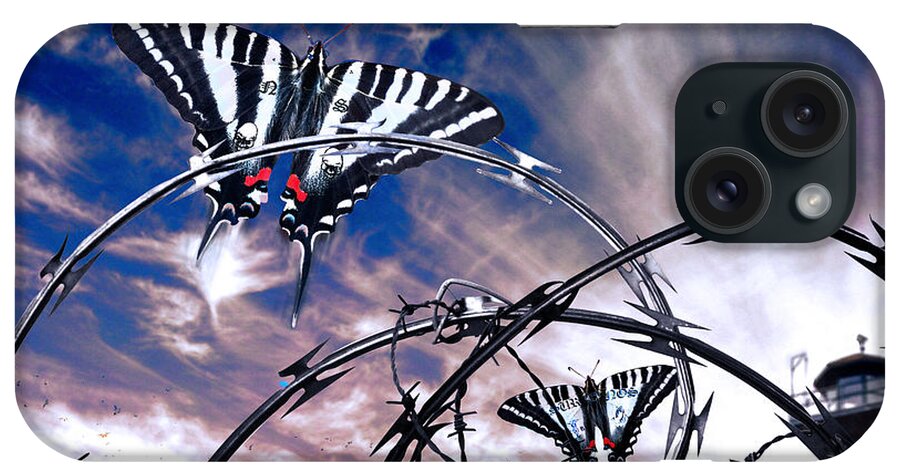Butterfly iPhone Case featuring the digital art Prison Butterflies by Rick Mosher