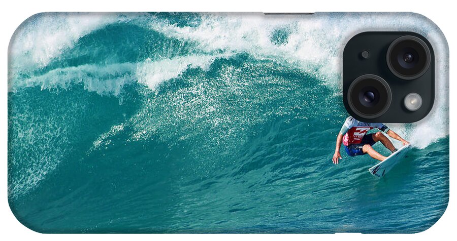 Pipeline iPhone Case featuring the photograph Pro Surfer Gabriel Medina Surfing in the Pipeline Masters Contes by Paul Topp