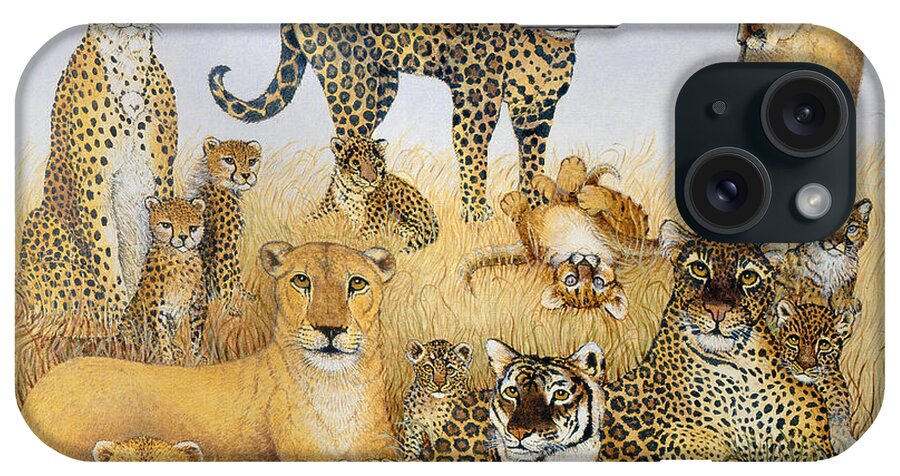 Lioness iPhone Case featuring the painting The Big Cats by Pat Scott