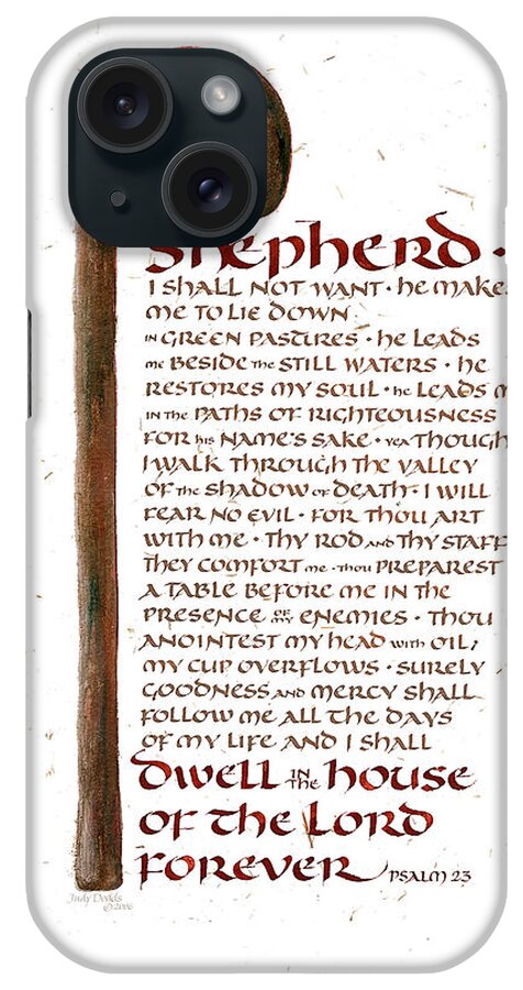 Bible Books iPhone Case featuring the painting Psalm 23 by Judy Dodds