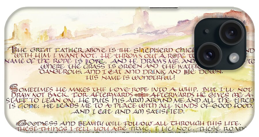 Christian iPhone Case featuring the painting Psalm 23 Navajo Version by Judy Dodds