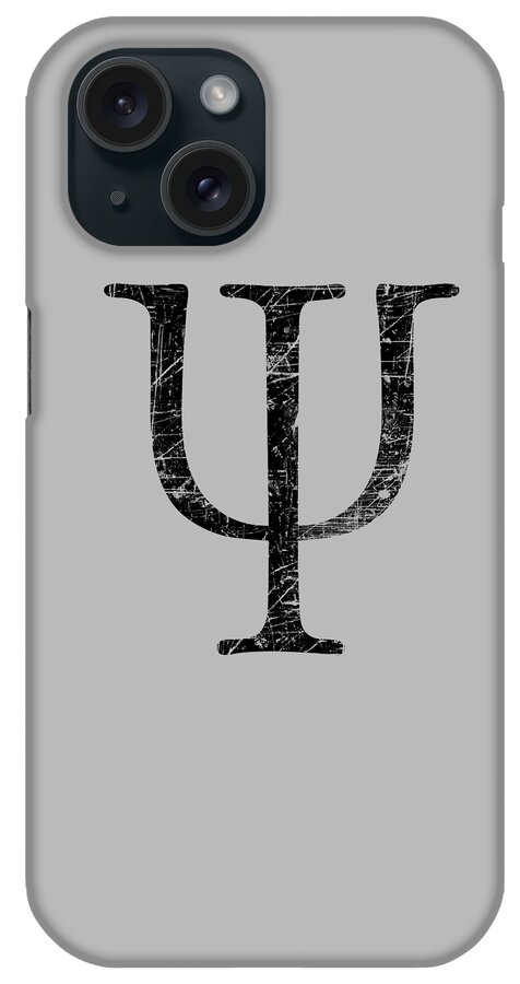 Psi iPhone Case featuring the digital art Psi Greek Letter Symbol for Psychology by Garaga Designs