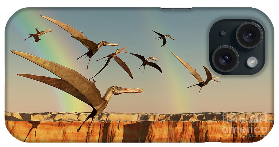 Dinosaur iPhone Case featuring the painting Pterodactyl by Corey Ford