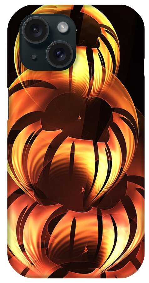 Jack-o-lantern iPhone Case featuring the digital art Pumpkin Carving by Anastasiya Malakhova