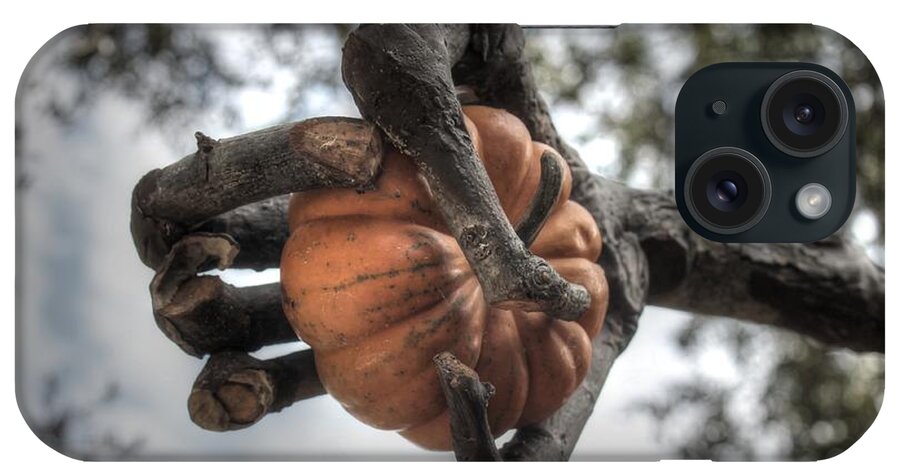 Pumpkin iPhone Case featuring the photograph Pumpkin hand wizard of oz texas state fair dallas by Jane Linders