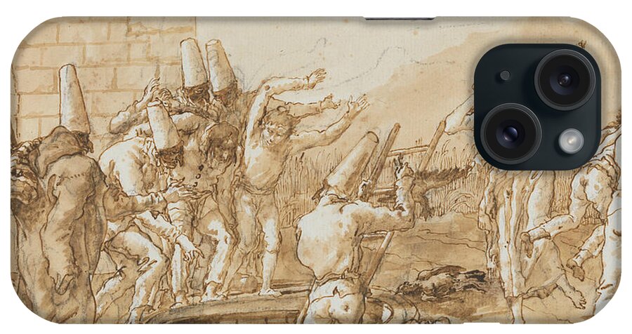 18th Century Art iPhone Case featuring the photograph Punchinello Retrieving Dead Fowls from a Well by Giovanni Domenico Tiepolo