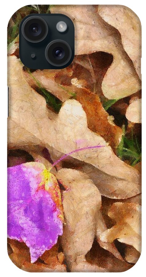 Purple iPhone Case featuring the painting Punk Leaf by Jeffrey Kolker