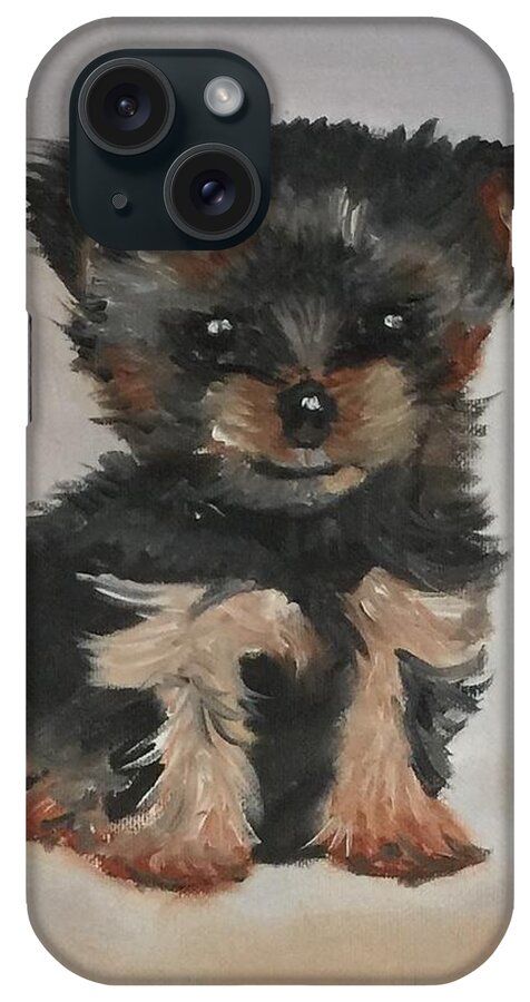 Puppy iPhone Case featuring the painting Puppy F by Ryszard Ludynia