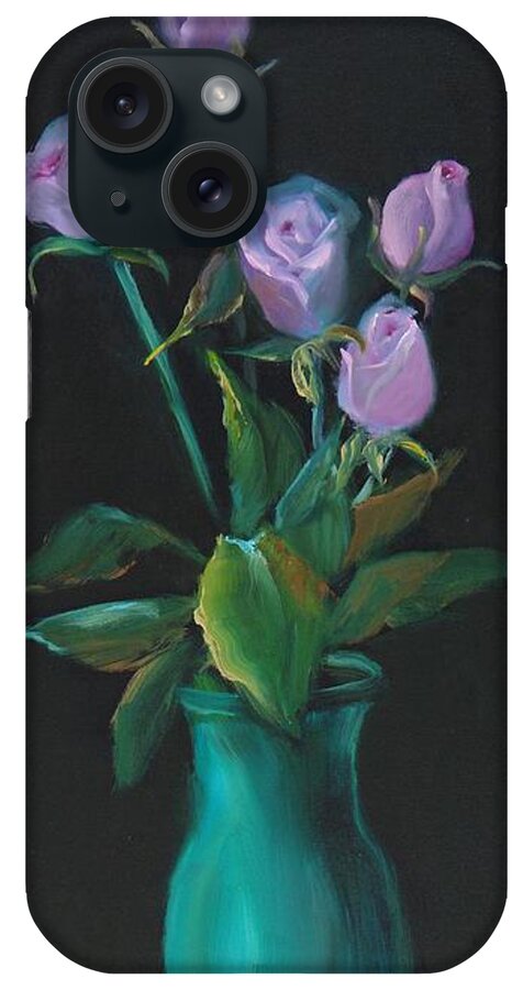 Rose Buds iPhone Case featuring the painting Pure Elegance by Nataya Crow