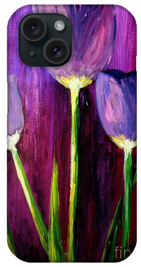 Flower iPhone Case featuring the painting Purely Purple by Julie Lueders 
