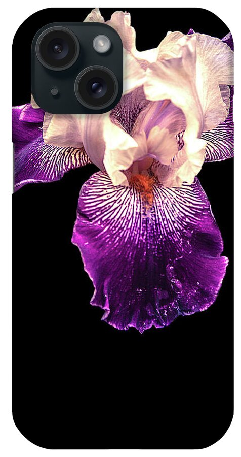 Iris iPhone Case featuring the photograph Purple and White Iris by Mike Stephens