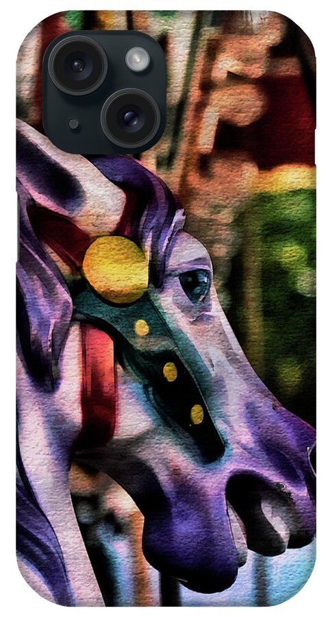 Carousel iPhone Case featuring the photograph Purple Carousel Horse by Norma Warden