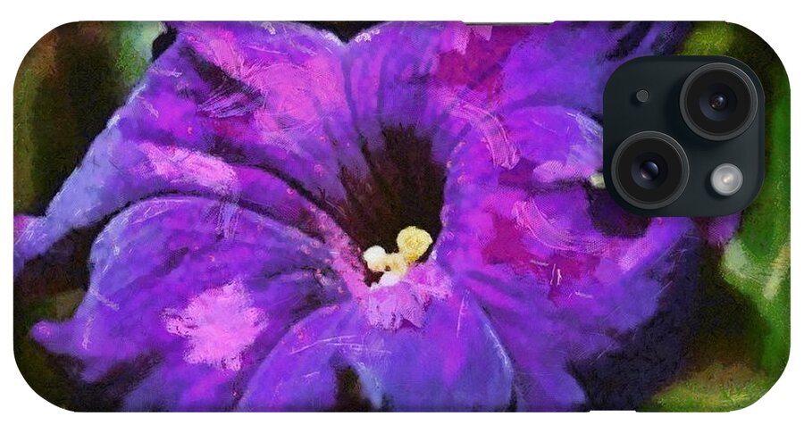 Purple iPhone Case featuring the painting Purple color of royalty by Dragica Micki Fortuna