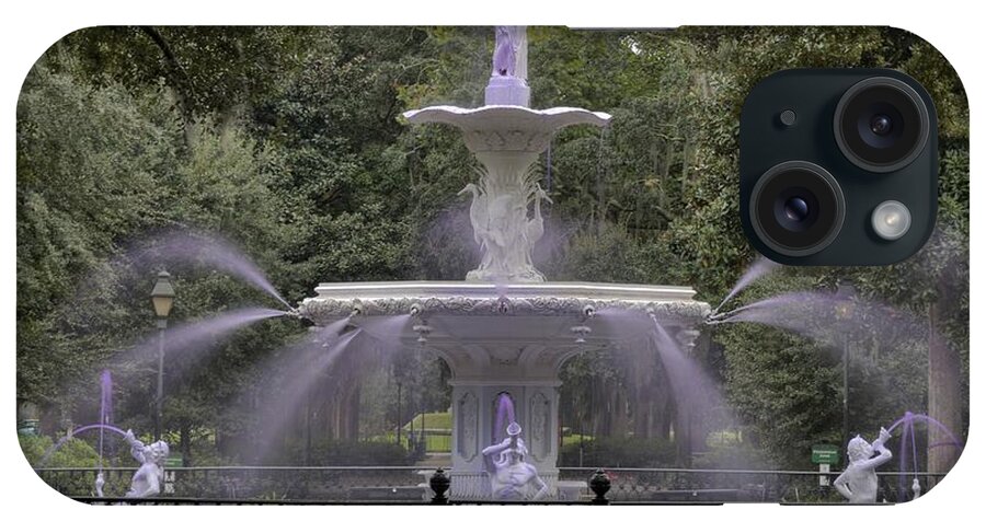 Fountain iPhone Case featuring the photograph Purple Forsyth Fountain by Bradford Martin