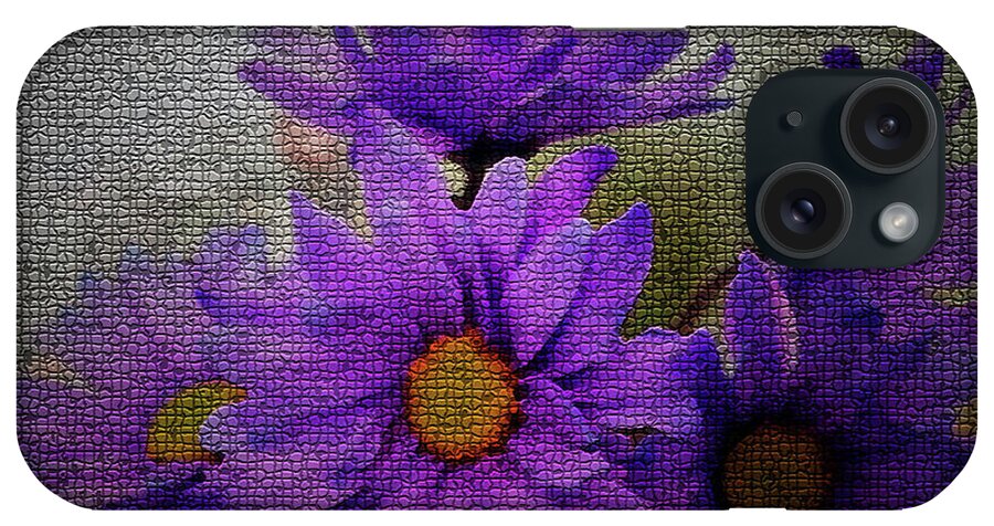 Flower iPhone Case featuring the painting Purple Gerber Daisies by Rita Brown