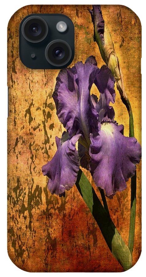 Purple Iris At Sunset iPhone Case featuring the photograph Purple Iris At Sunset by Bellesouth Studio