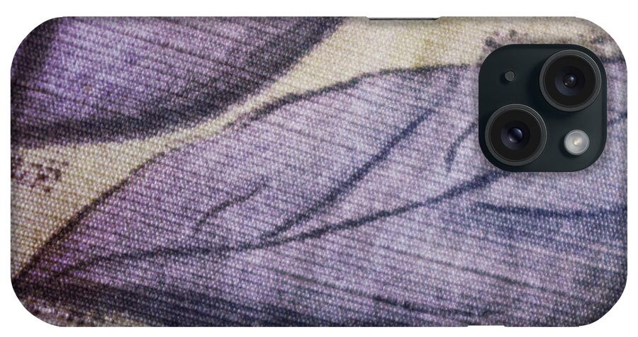 Purple iPhone Case featuring the photograph Purple Leaves on Fabric by Rebecca Langen