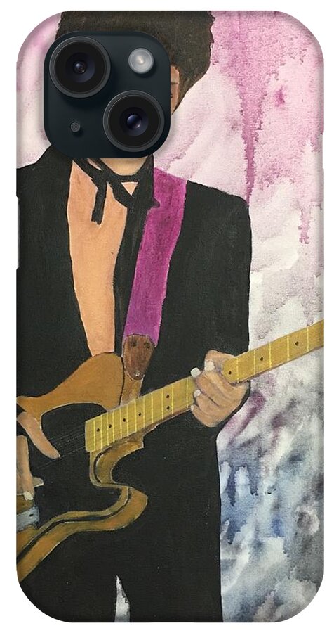 Prince iPhone Case featuring the painting Purple Rain by Tony Rodriguez