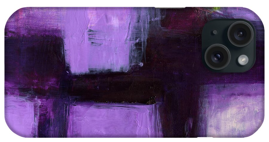 Modern Abstract iPhone Case featuring the painting Purple River by Victoria Kloch