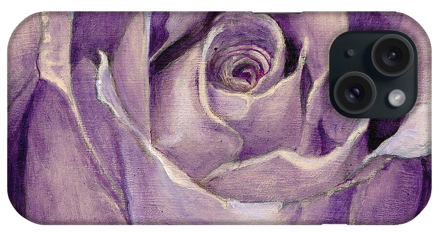 Rose iPhone Case featuring the painting Purple Rose by Portraits By NC