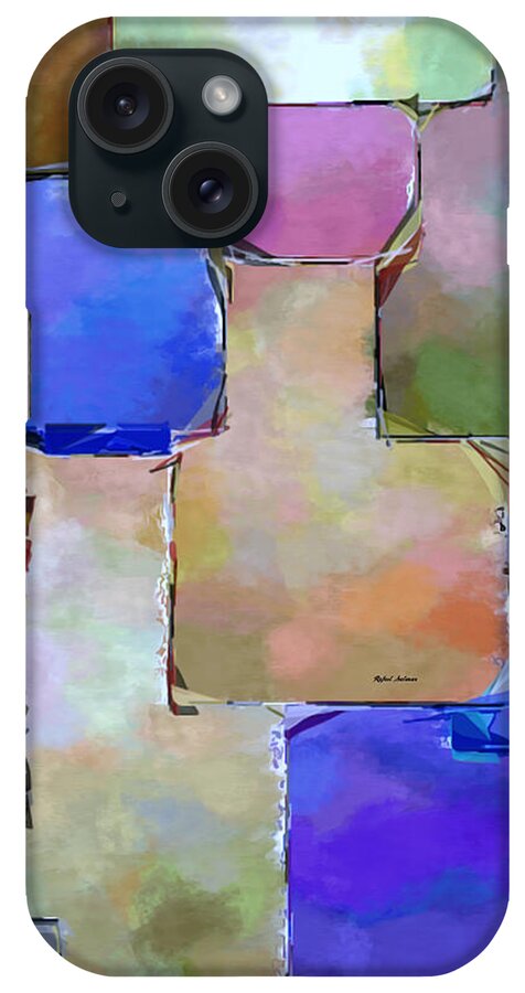 Rafael Salazar iPhone Case featuring the digital art Purple Squares by Rafael Salazar