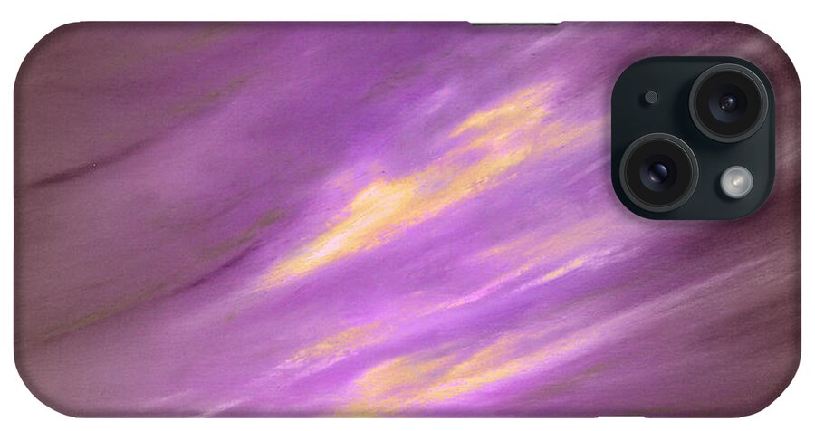 Sunset iPhone Case featuring the painting Purple Sunset by Gina De Gorna