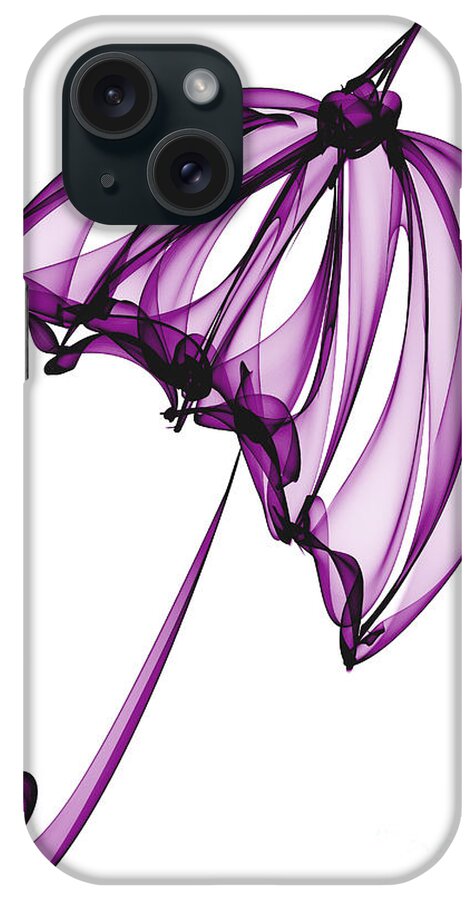Purple iPhone Case featuring the digital art Purple Umbrella by Ann Garrett