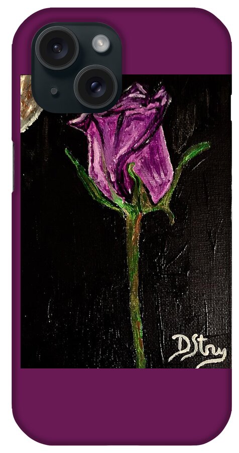 Portrait iPhone Case featuring the mixed media Purple Under The Moon's Glow by Deborah Stanley