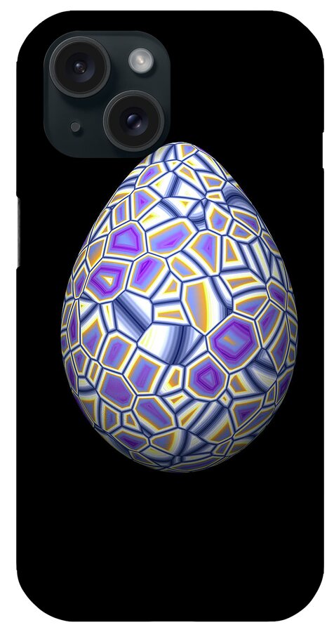 Series iPhone Case featuring the digital art Purple Voronoi Egg by Hakon Soreide