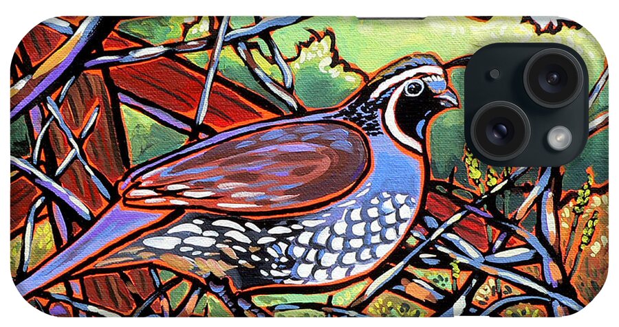 Quail iPhone Case featuring the painting Quail by Nadi Spencer