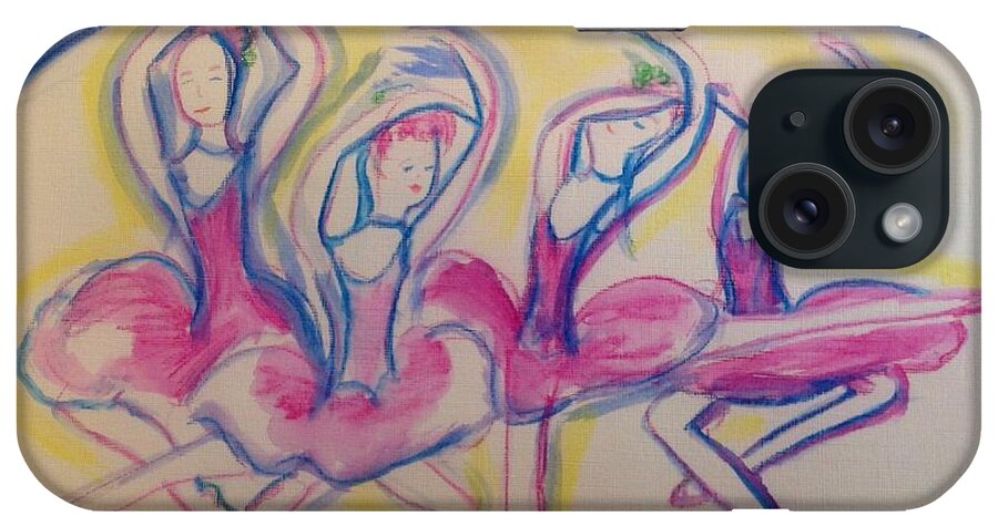 Dance iPhone Case featuring the painting Quaint Quadrille by Judith Desrosiers