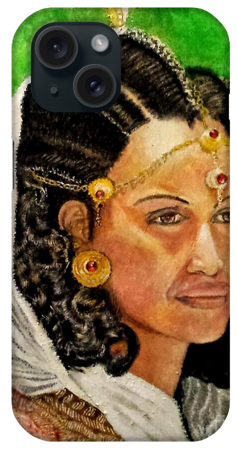 Women iPhone Case featuring the painting Queen Hephzibah by G Cuffia