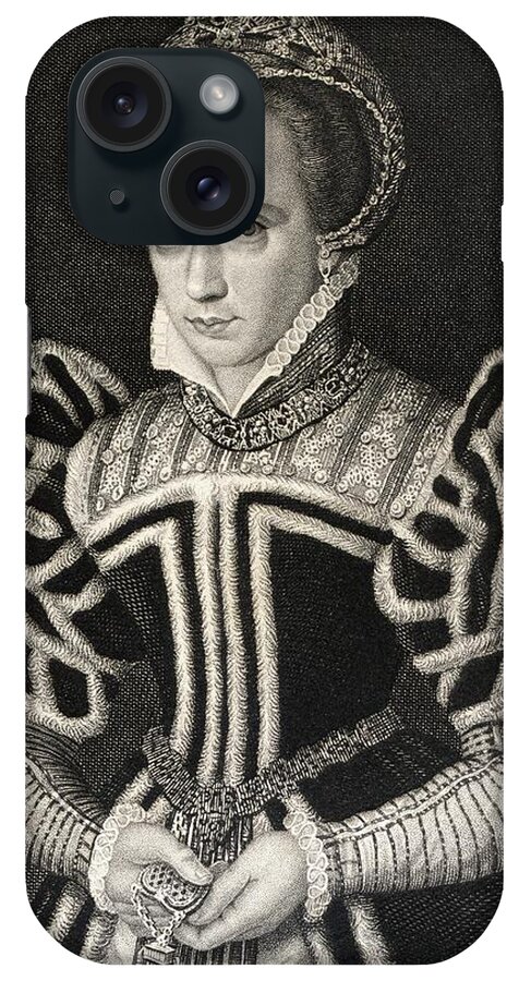 Mary iPhone Case featuring the drawing Queen Mary Aka Mary Tudor Byname Bloody by Vintage Design Pics