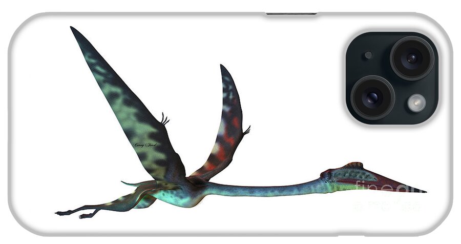 Quetzalcoatlus iPhone Case featuring the painting Quetzalcoatlus Profile by Corey Ford