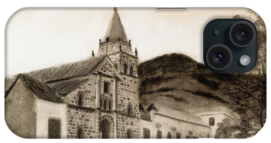 Church iPhone Case featuring the drawing Catedral de Santa Clara by Jordan Henderson