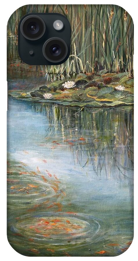 Water Lilies iPhone Case featuring the painting Quintessence by Jan Byington
