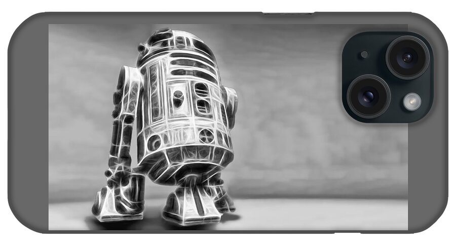 Starwars iPhone Case featuring the digital art R2 Feeling Lonely by Scott Campbell