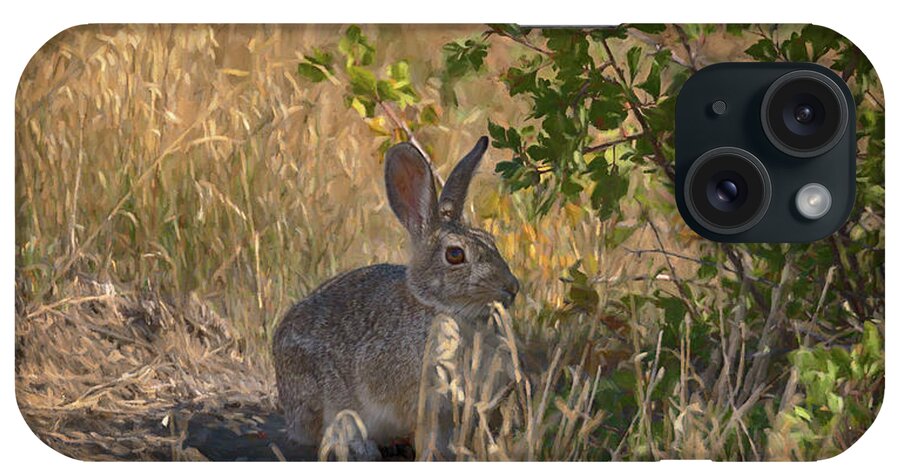 Rabbit iPhone Case featuring the photograph Rabbit on the Prairie by Susan Rissi Tregoning