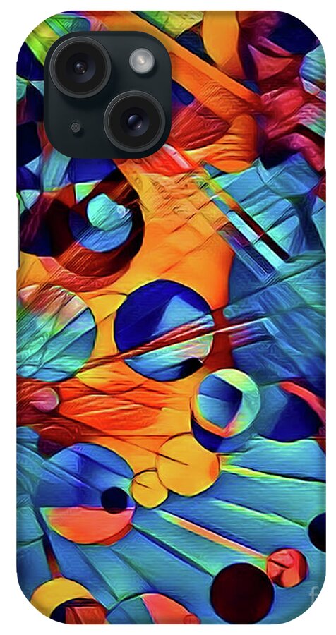 Digital Abstract iPhone Case featuring the digital art Rain Drops and Sun Rays by Diana Mary Sharpton