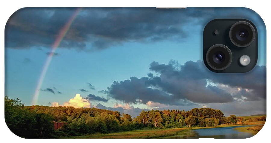 Rainbow iPhone Case featuring the photograph Rainbow at Sunset by David Pratt