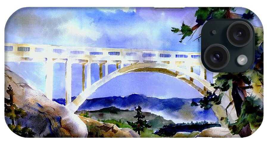 Rainbow Bridge iPhone Case featuring the painting Rainbow Bridge Above DonnerLk#2 by Joan Chlarson