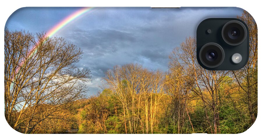 Appalachia iPhone Case featuring the photograph Rainbow Over the River by Debra and Dave Vanderlaan