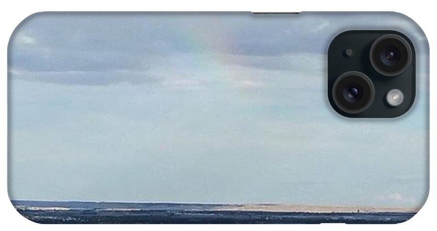 Rainbow iPhone Case featuring the photograph #rainbow #rainbowlandscape by Angela Curtis
