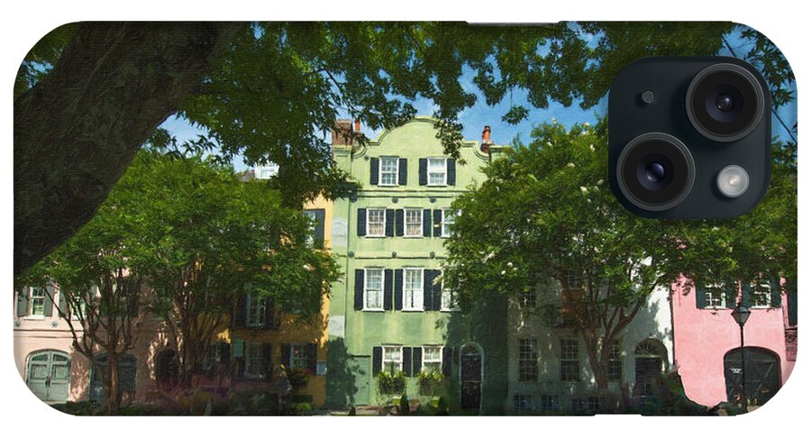 Rainbow Row iPhone Case featuring the photograph Rainbow Row in Charleston South Carolina by Dale Powell
