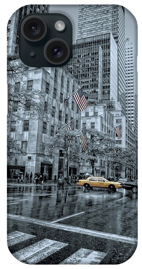 5th iPhone Case featuring the photograph rainy 5th Ave by Joachim G Pinkawa